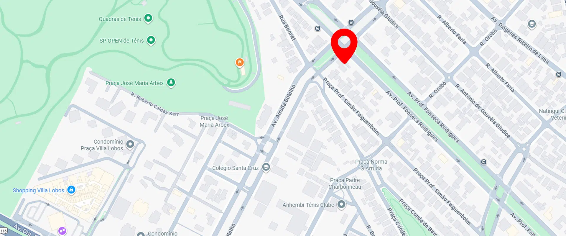 Mapa da região GT House - Alto de Pinheiros